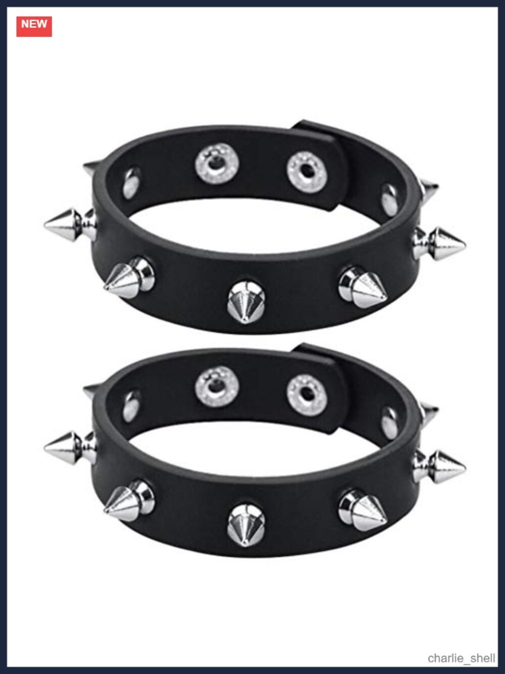 PU Leather Spike Studded Rivet Cuff Bracelet Punk Wristband